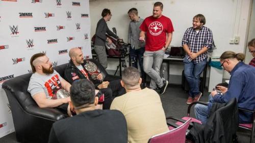 deidrelovessheamus:  WWE.com photos of Sheamus and Cesaro dropping a few rhymes with German rapper Eko Fresh before #WWEDortmund. (11-8-2017)