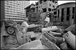  Leonard Freed WEST GERMANY. West Berlin. 1965. Remains of World War II on the West Side of the Berlin Wall. 