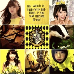 akb48girldaisuki: 48gmoodboards:  For Hufflepuff, hard workers were most worthy of admission. “You might belong in Hufflepuff,Where they are just and loyal,Those patient Hufflepuffs are true,And unafraid of toil.”  eeeh sakura a hufflepuff 