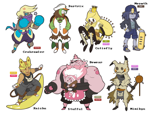 dunesand:happy new years!here are all the pokemon gijinka adopts ive drawn so far up until this poin