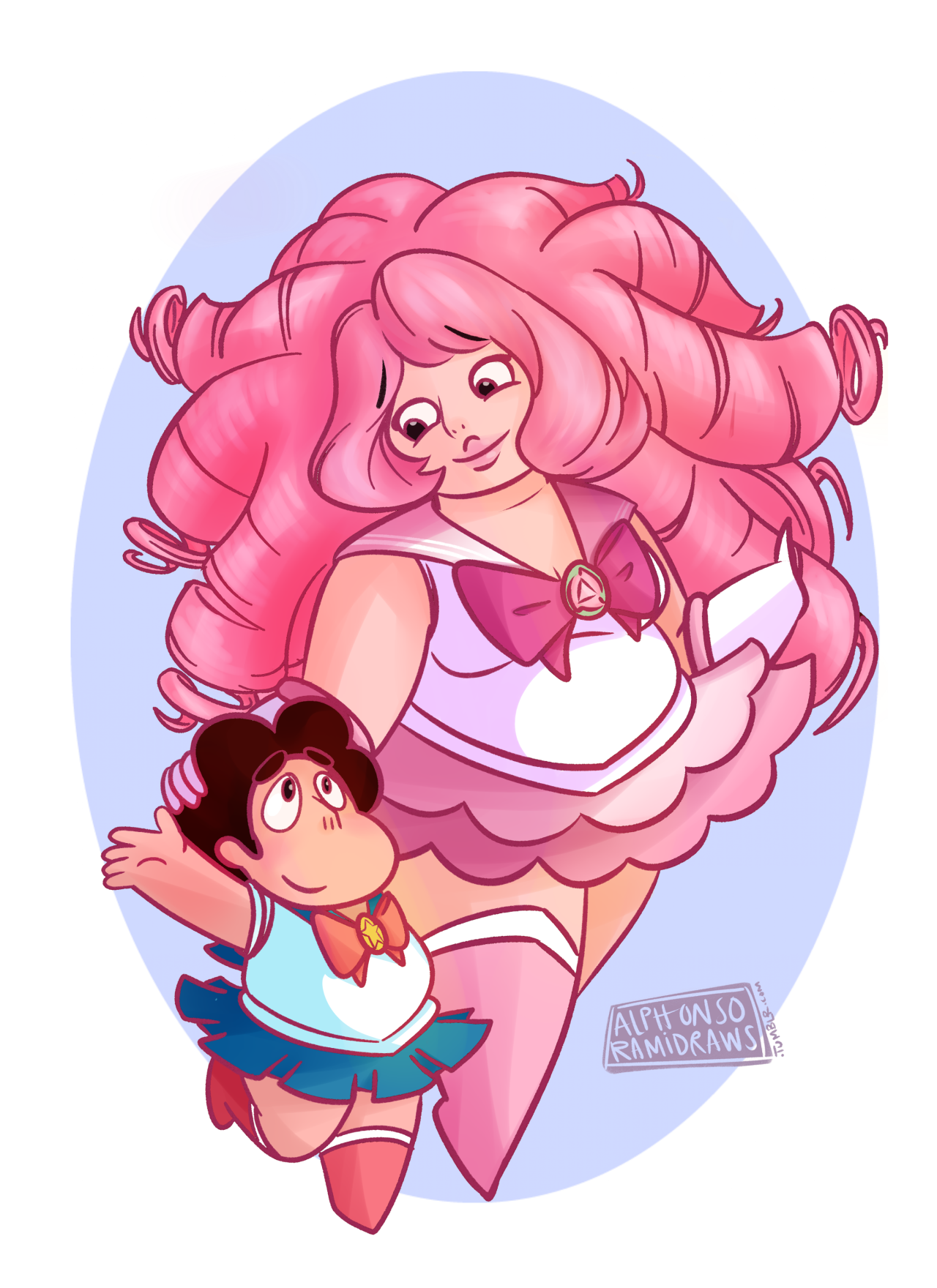 alphonsoramidraws:    I give you my latest illustration, Sailor Rose and Sailor Chibi