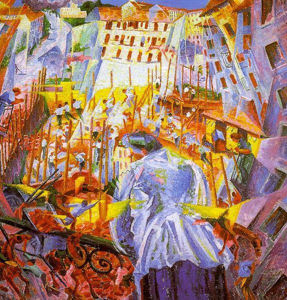 artmastered:  Umberto Boccioni, The Street Enters the House, 1911 