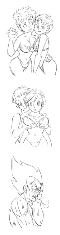 funsexydragonball:Here’s something to whet your appetite for the comic until Monday! My concept sketches for A Brief Affair.  hello~ < |D’‘‘‘‘