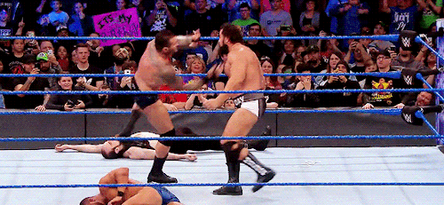kings-of-my-heart: RKOs outta nowhere on Smackdown Live (06/02/18)