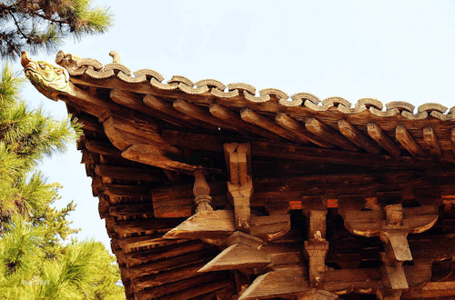 Dougong斗拱, the unique structural element of interlocking wooden brackets, one of the most important 