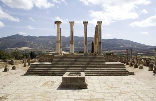 historyfilia:The Roman Capitoline Temple (Volubilis, Morocco)