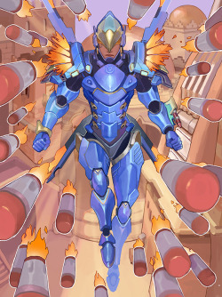 ipoophere:pharah i drew last year for the overwatch fanbook!  