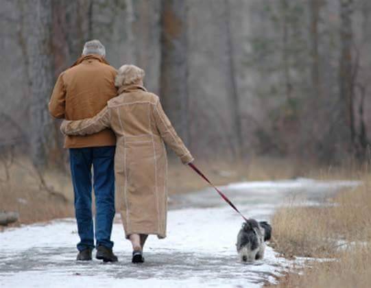 Couple growing old together