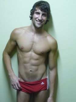 Man-0-Man:  That Smile Melts Me, And That Hot Speedo-Clad Body Gives Me A Raging