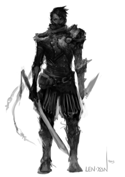 len-yan:  rough concept sketch. light warrior