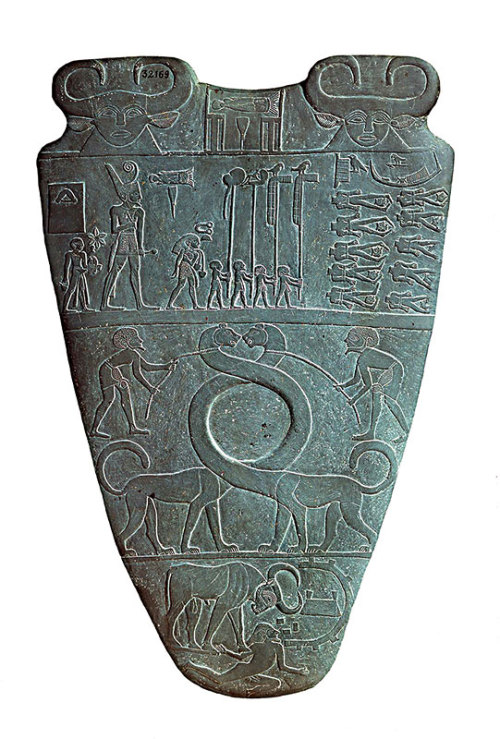 egypt-museum:The Narmer PaletteThis palette commemorates the victories of King Narmer, who came from