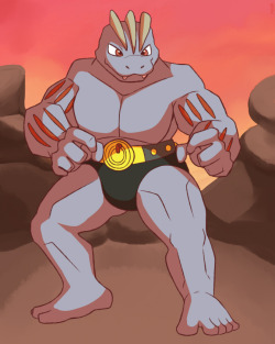 A quick color job of my Machoke sketch. 