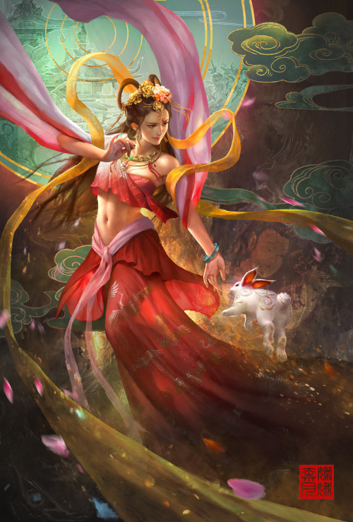 The Goddess Chang&rsquo;s fly to the moon xiao sen https://www.artstation.com/artwork/rRbo6m