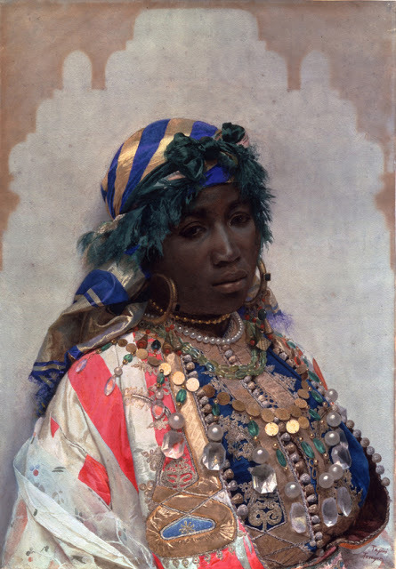 themainloop:  José Tapiró Baró (Spanish, 1830-1913)A Tangerian BeautyWatercolor,