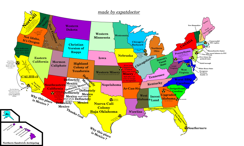 A funny attempt at insulting the whole USA at... - Maps on the Web