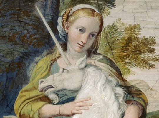 Domenichino, Virgin and Unicorn (Giulia Farnese) detail, ca. 1602
