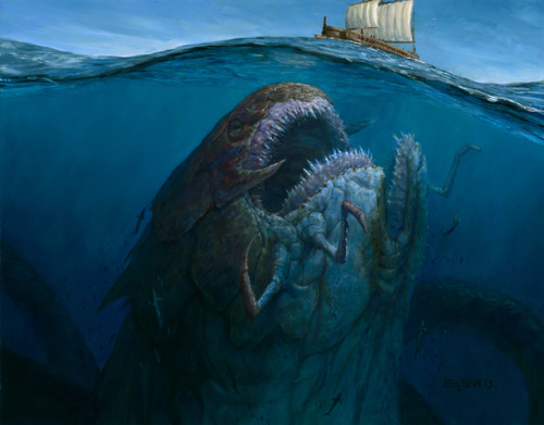 Steven Belledin (American, based Seattle, WA, USA) - Deluge Kraken (Scourge of Fleets), Paintings: O