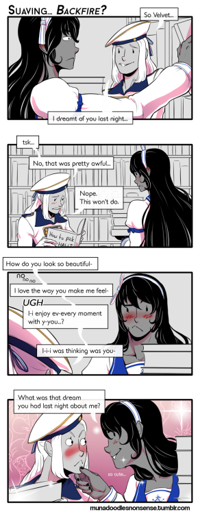 munadoodlesnonsense:  right click to open image in new tab to read them. I didn’t intend to draw all these in 4-koma but then… Why the hell not. All headcanons.  BONUS: “Get a room you two.” 