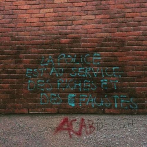 “The police are in the service of the rich and the fascists”Anti-police graffiti seen around Montrea