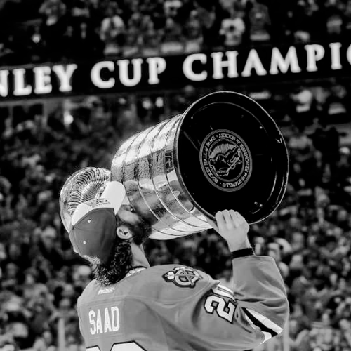 barndonsaad:Brandon Saad lifts his second Stanley Cup at the ripe young age of 22