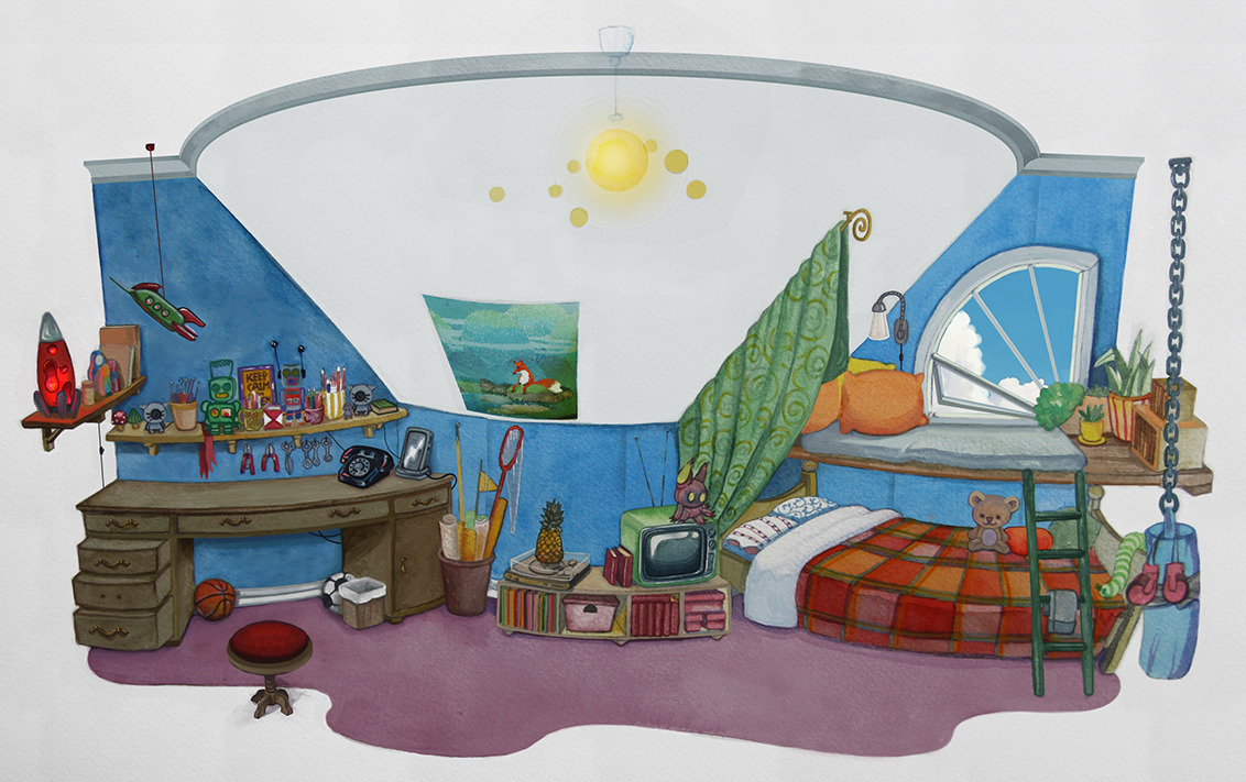 WIP:
Got some time to scan and work on the view of Sofijs room. Still a lot of work to do, but it’s getting there.