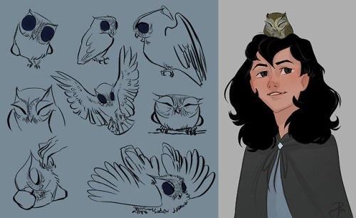 The need to draw an owl on Poppet’s head was great. But then the owl needed an entire page of sketch