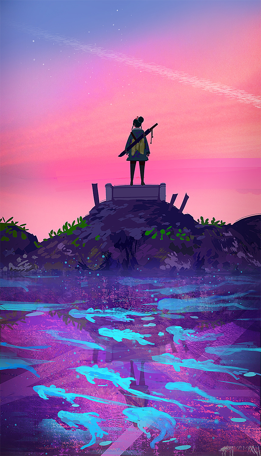 jessmeixing:    A painting that I finished on stream earlier last week 🐟🌿If