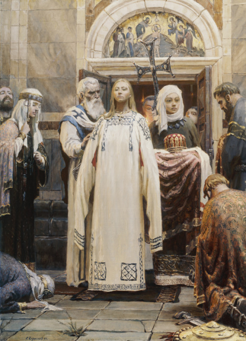 history-in-pictures: Sergei Kirillov - Princess Olga (The Baptism). First part of the Holy Rus Trilo