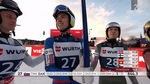 Timi Zajc getting 2nd in Vikersund 12.03.2022