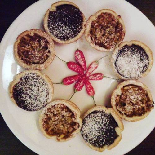 Mini tarts. Mary Berry would be proud. #ihopeso #appletart #chocorumandcoffeetart #maryberry #gbbo