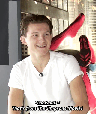shoot-the-smiley:Tom (sort of) singing the Spider-Man Theme (x)