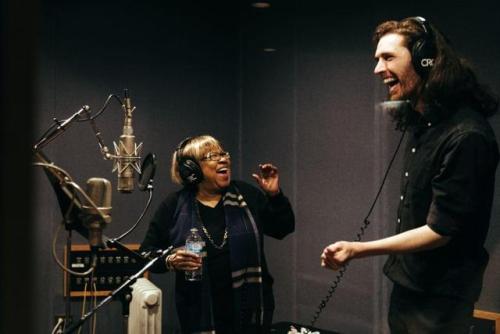 thejusticethatissocial:Hozier and Mavis Staples in the studio via Rolling Stone [source]