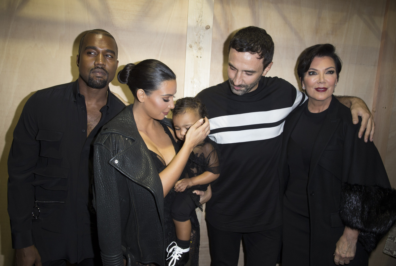 kimkanyekimye:  Backstage at the SS15 Givenchy Show with Riccardo Tisci 9/28/14