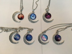 ameliastardust:  Just in time for the holidays! Brand new designs of my best selling galaxy necklaces at AmeliaStardust! Get yours here! Don’t forget to use the code “TUMBLR” for 15% off and a free gift with your order! 