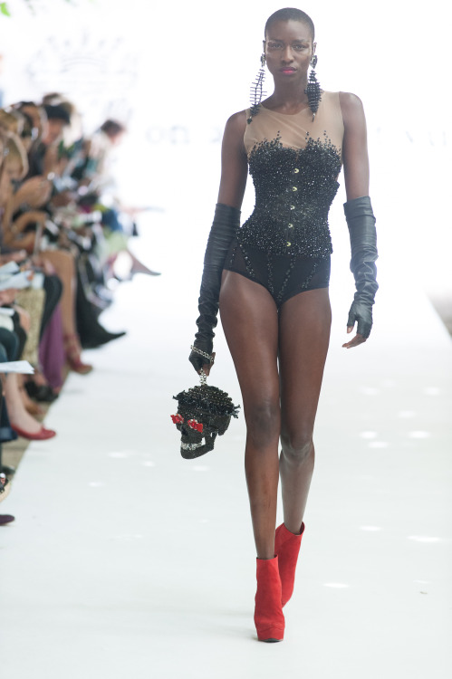 Walter Steiger ankle boots on the catwalk at On Aura Tout Vu Haute Couture Fall 2014