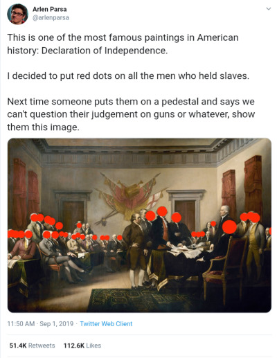 laughingfish:ourrevolution-deactivated202202:“This country was founded by a group of slave owners who told us that all men are created equal. To my mind, that is what’s known as being stunningly and embarrassingly full of shit.” - George