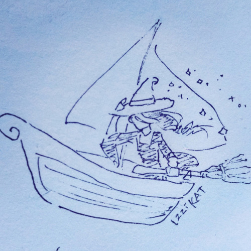 Inktober: ShipA broom-powered ship is convenient if you want to transport packages or passengers les