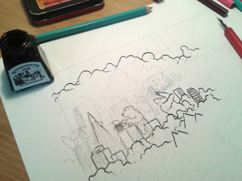 matpringle:  ‘Come Back From San Francisco’ print WIP pictures. 