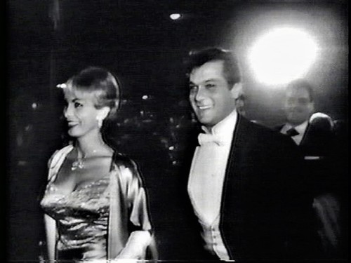 Janet Leigh, Tony Curtis…married actors, c. 1959-60 at a public event …Hollywood, CA