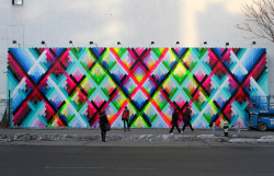 laughingsquid:  Artist Maya Hayuk Creates Striking Geometric Mural for the Bowery Wall in Manhattan