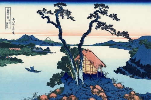 Lake Suwa in the Shinano province, Katsushika Hokusai