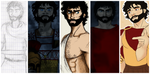 lea-draws-things:odysseus’ evolutionfrom one of my first time drawing him 3 years ago (aka when we w