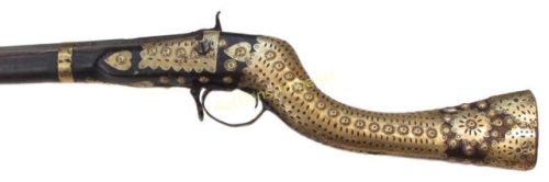 Brass mounted Afghan Jezail percussion musket, mid 19th century.from Auctions Imperial