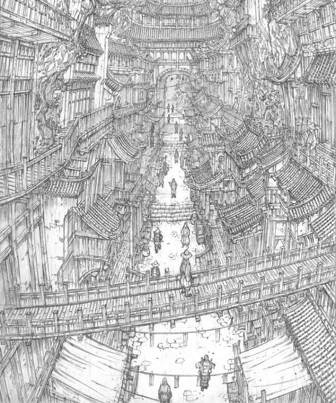 archatlas:  Intricate Fantasy Worlds Lose yourself inside South Korean artist Jung