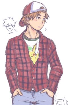 mizuri-chan: sometimes u just really need to see Red wearing flannel, and well sometimes u gotta draw it yourself too