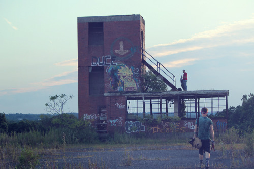 On the rooftop of an building at the abandoned Linfield Industrial Park, Linfield, PA // astall