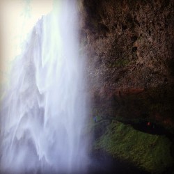 That Orange Dot On The Right… Yup. A Person. Huge Frackin #Iceland #Waterfall.