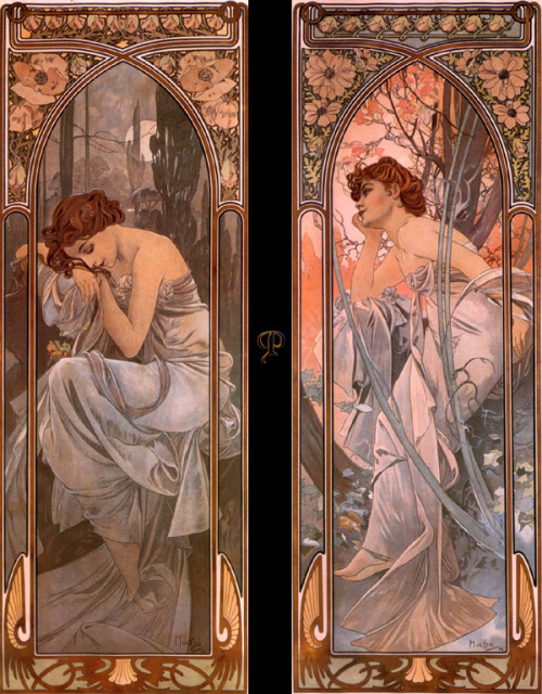 artist-mucha:Evening reverie (nocturnal slumber) by Alphonse Mucha