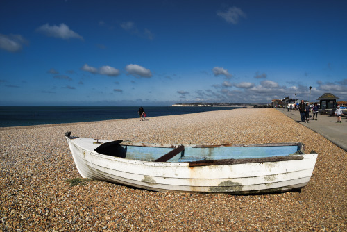 Day 1162 - white boat on the beach at Seaford