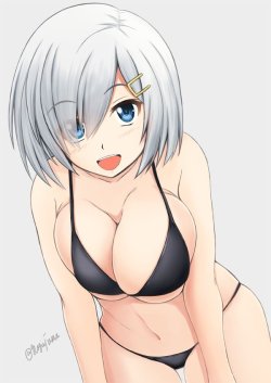 lewdest-lounge:  いいお腹の日に続いて、いいおっぱいの日という事で浜風ぱい(*´ω｀*)